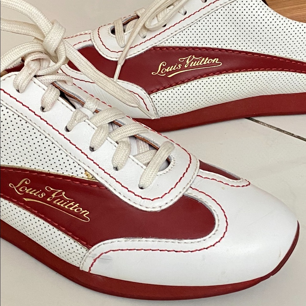 Louis Vuitton sneakers size 6 . Gently used .